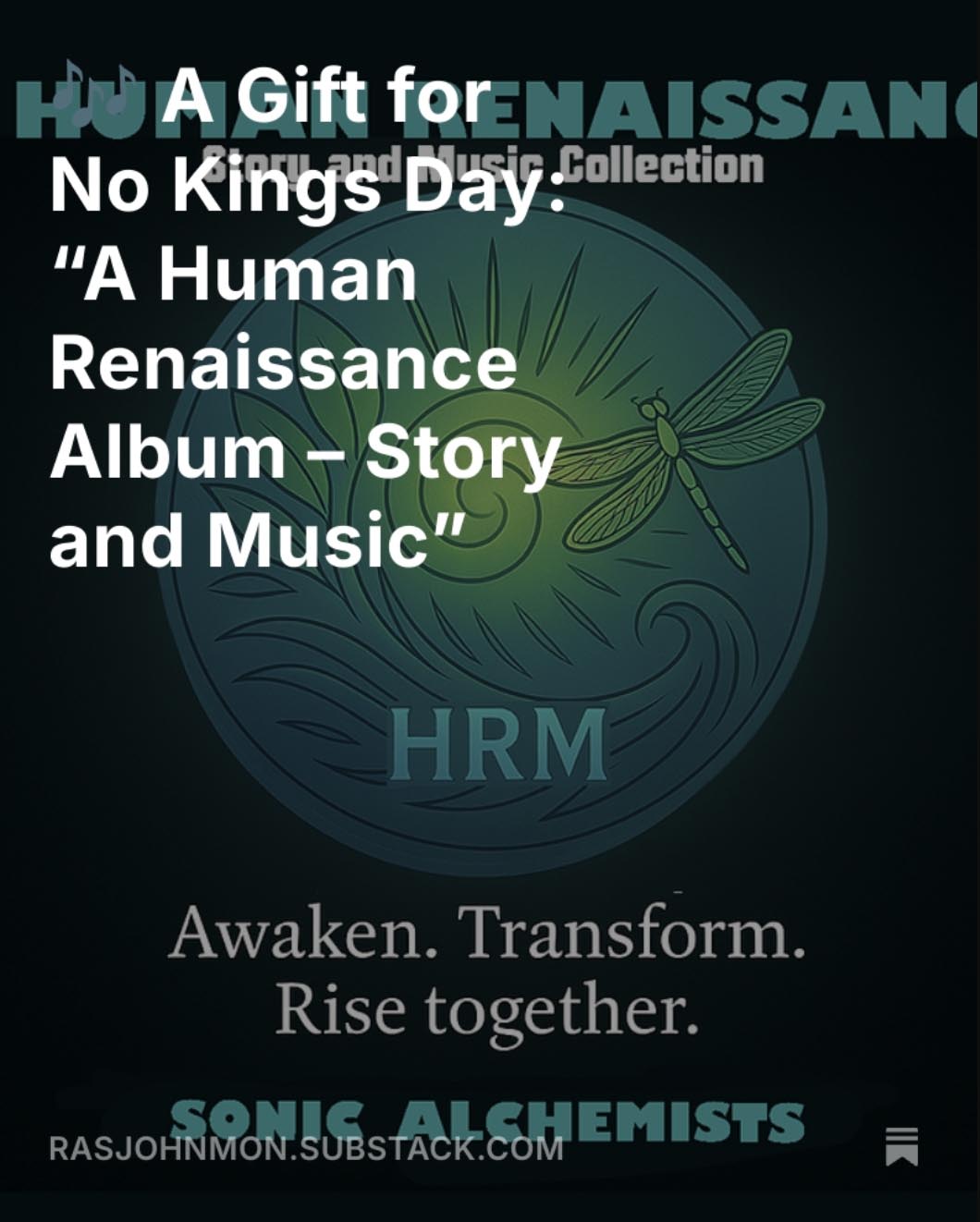 No King Day Gift In celebration of No Kings Day on October 18, we’re offering a free download of “A Human Renaissance Album – Story and Music” — a 13-track odyssey of rhythm, vision, and awakening inspired by John Ashmead Brodie’s transformative book, The Tipping Point – Republic on the Brink.</p>
<p>This album isn’t a protest.<br />
It’s a gift of hope, love, and inspiration for all of humanity — a musical journey meant to lift our spirits beyond fear and division, toward a shared vision of possibility.<br />
Each song unfolds part of a greater story: the rebirth of human imagination, the rediscovery of unity, and the recognition that we are the designers of reality itself.